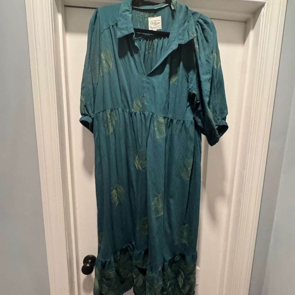 Entro Green Boho Midi Dress